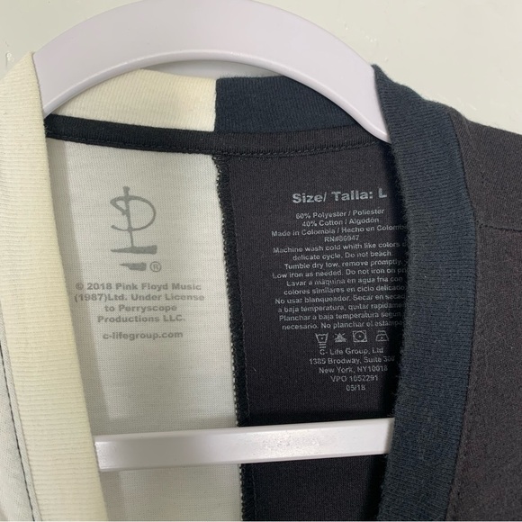 Pink Floyd Two Tone Split Graphic Band Tee Black White Rock Shirt Size Large - Picture 6 of 12